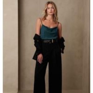 XS / NWT Banana Republic Jacquard Cowl-Neck Camisole Luxury Teal